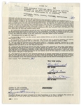 The Three Stooges Signed Agreement With William Morris Agency From March 1963 -- Signed by Moe Howard, Larry Fine & Joe DeRita -- 2pp. on Single 8.25'' x 10.75'' Sheet -- Near Fine